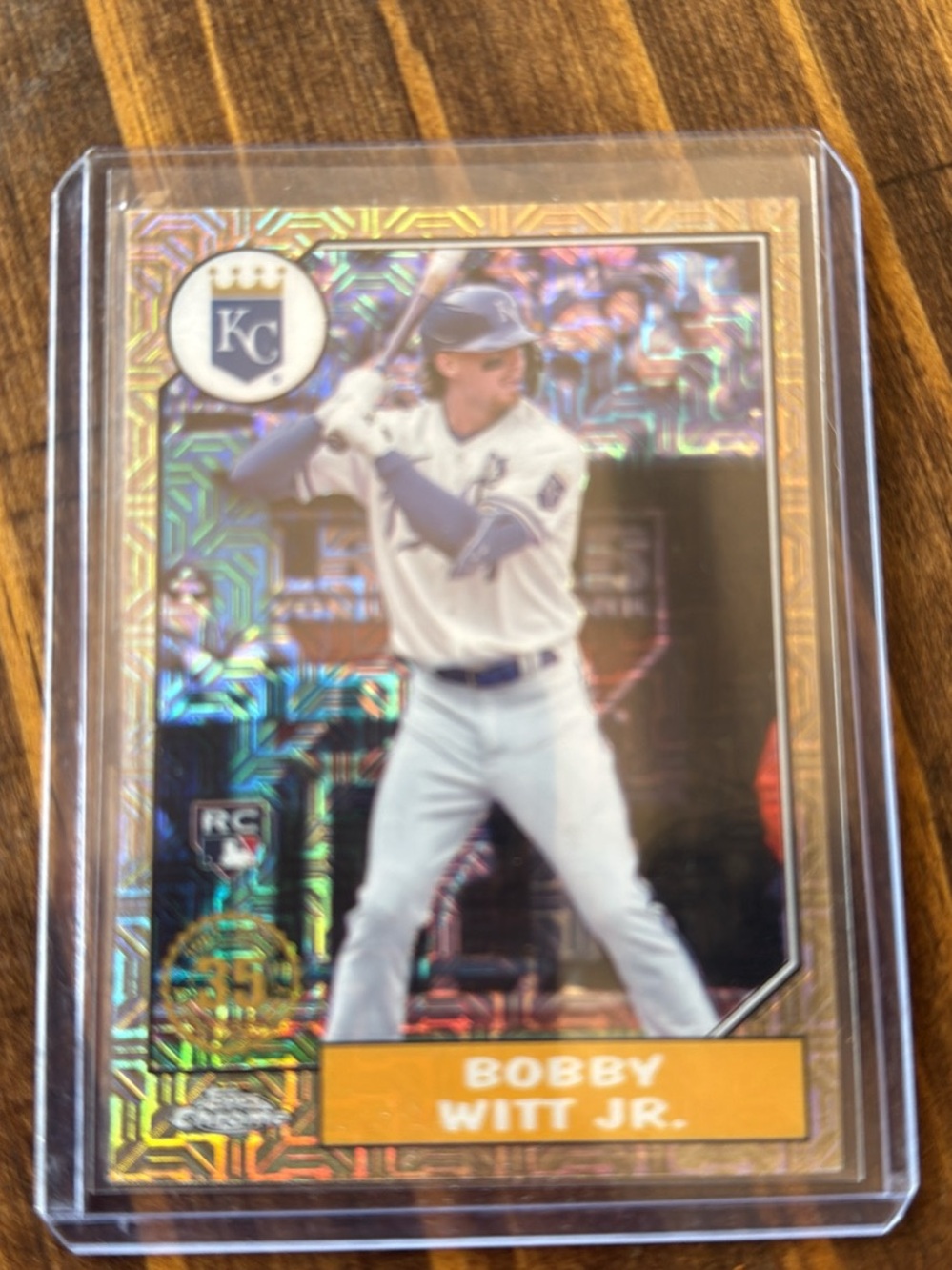 Bobby Witt Jr. RC, Kansas City Royals Baseball Card - Gold Holographic